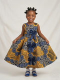 Royal Ankara Bow Gown | Luxury Girls' Flare Dress